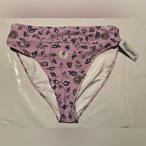Freshwater Bikini Bottom NWT‎ Women’s Size XL 16-18 Purple with Floral Pattern